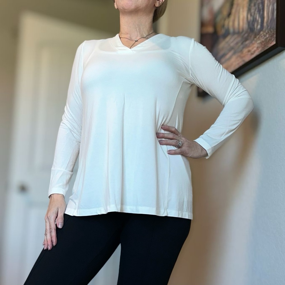 Women's Cream Long Sleeve Top